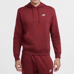 Nike NSW Club Fleece Pullover Hoodie Burgundy BV2654-677 Men’s 2XL
